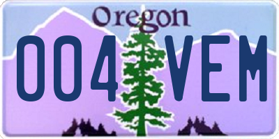 OR license plate 004VEM