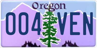 OR license plate 004VEN