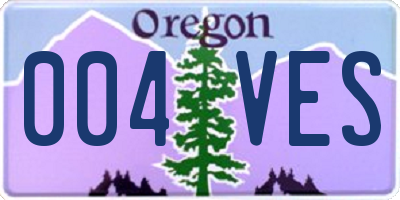 OR license plate 004VES