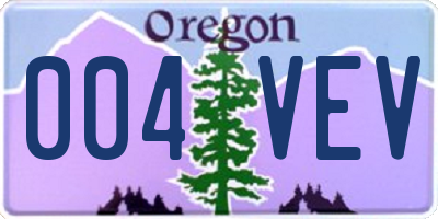 OR license plate 004VEV