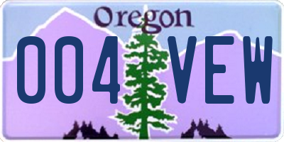 OR license plate 004VEW