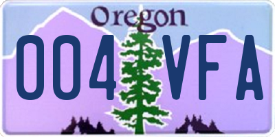 OR license plate 004VFA