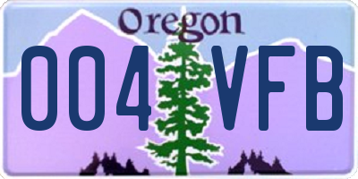 OR license plate 004VFB