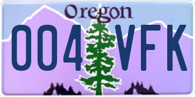 OR license plate 004VFK
