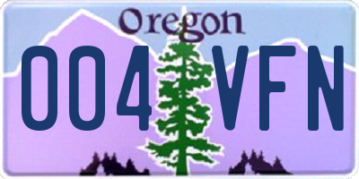 OR license plate 004VFN