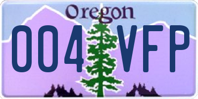 OR license plate 004VFP