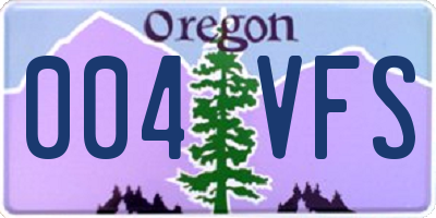 OR license plate 004VFS