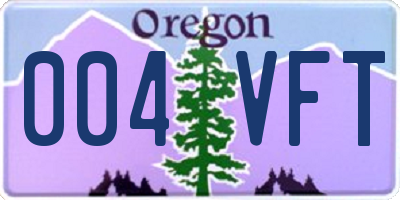 OR license plate 004VFT