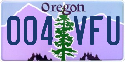 OR license plate 004VFU