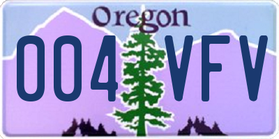 OR license plate 004VFV