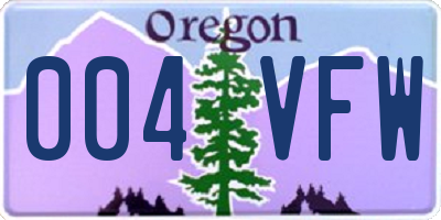 OR license plate 004VFW