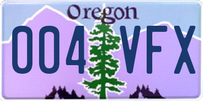 OR license plate 004VFX