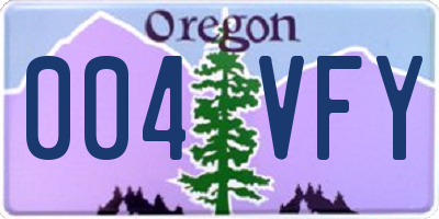 OR license plate 004VFY