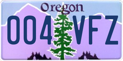 OR license plate 004VFZ