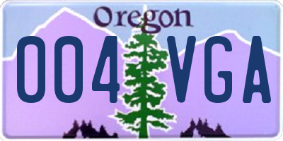 OR license plate 004VGA