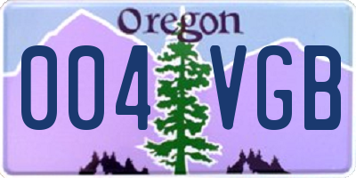 OR license plate 004VGB