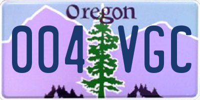 OR license plate 004VGC