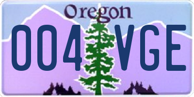 OR license plate 004VGE