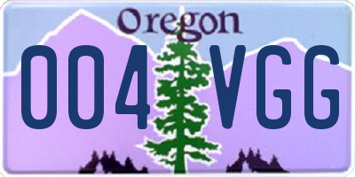 OR license plate 004VGG