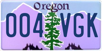 OR license plate 004VGK