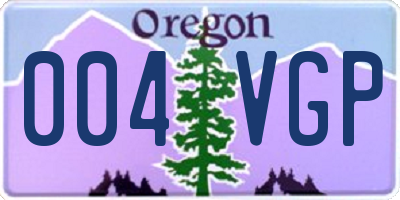 OR license plate 004VGP