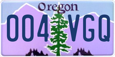 OR license plate 004VGQ