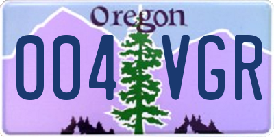 OR license plate 004VGR