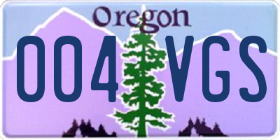 OR license plate 004VGS