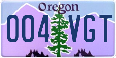 OR license plate 004VGT