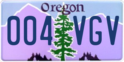 OR license plate 004VGV