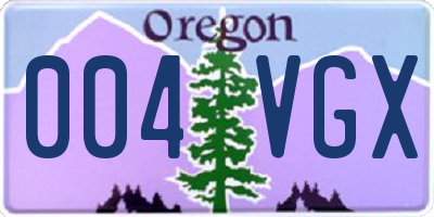 OR license plate 004VGX