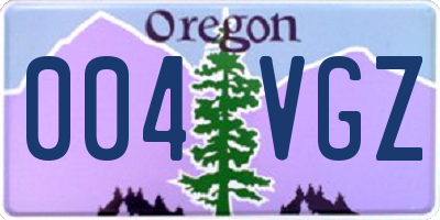 OR license plate 004VGZ