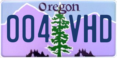 OR license plate 004VHD