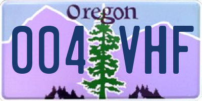 OR license plate 004VHF