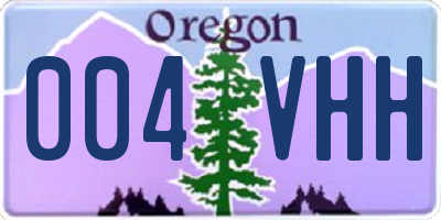 OR license plate 004VHH