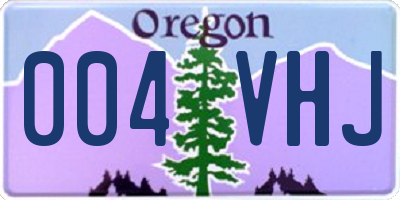OR license plate 004VHJ