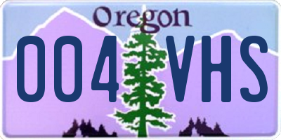 OR license plate 004VHS
