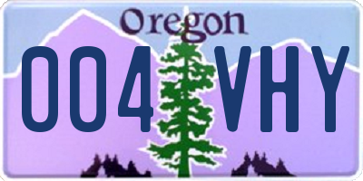 OR license plate 004VHY