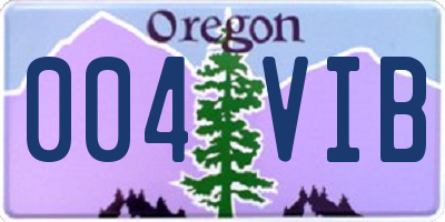 OR license plate 004VIB