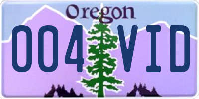 OR license plate 004VID
