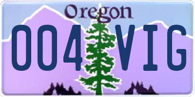 OR license plate 004VIG