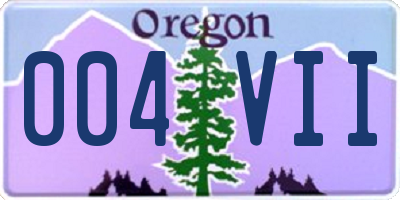 OR license plate 004VII
