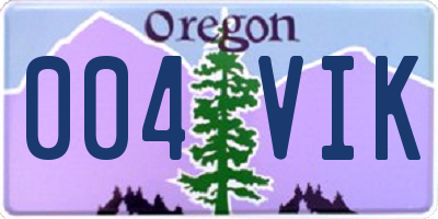 OR license plate 004VIK