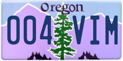 OR license plate 004VIM