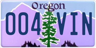 OR license plate 004VIN
