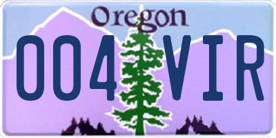 OR license plate 004VIR