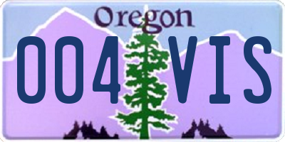 OR license plate 004VIS