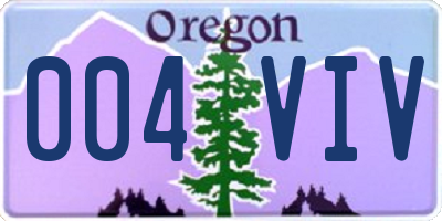 OR license plate 004VIV