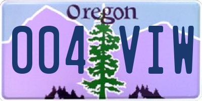 OR license plate 004VIW