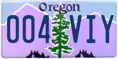 OR license plate 004VIY